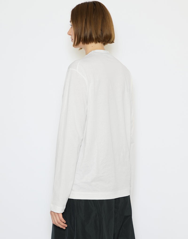 Off White Cotton Long Sleeve Thrill T-Shirt