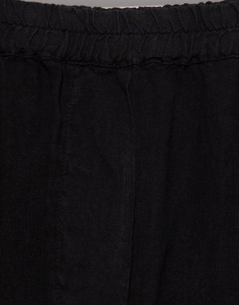 Black Linen Wide Leg Pants