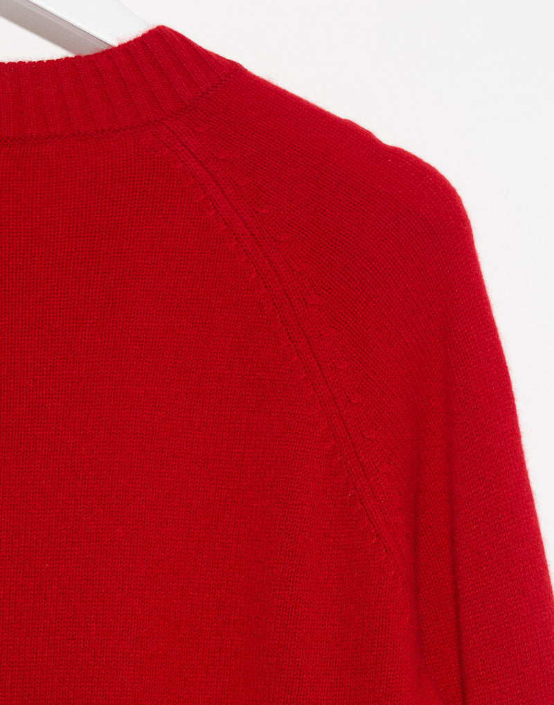 Scarlet Red Cashmere Chunky Cardigan