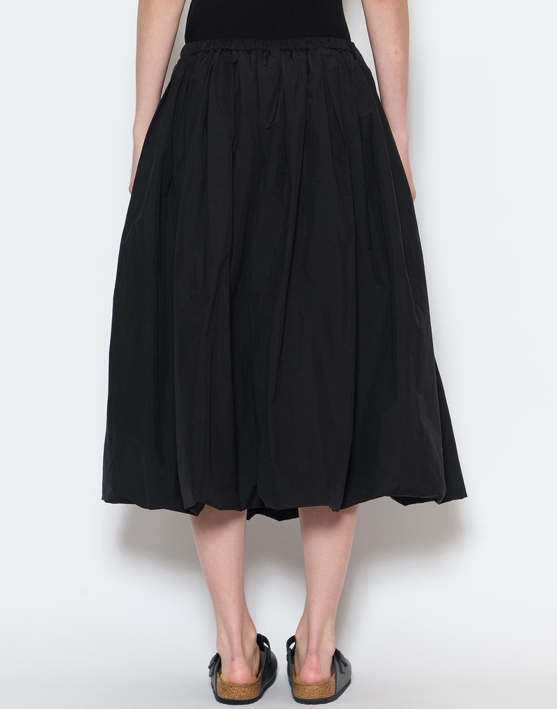 Black Cotton Blend Klic Balloon Skirt