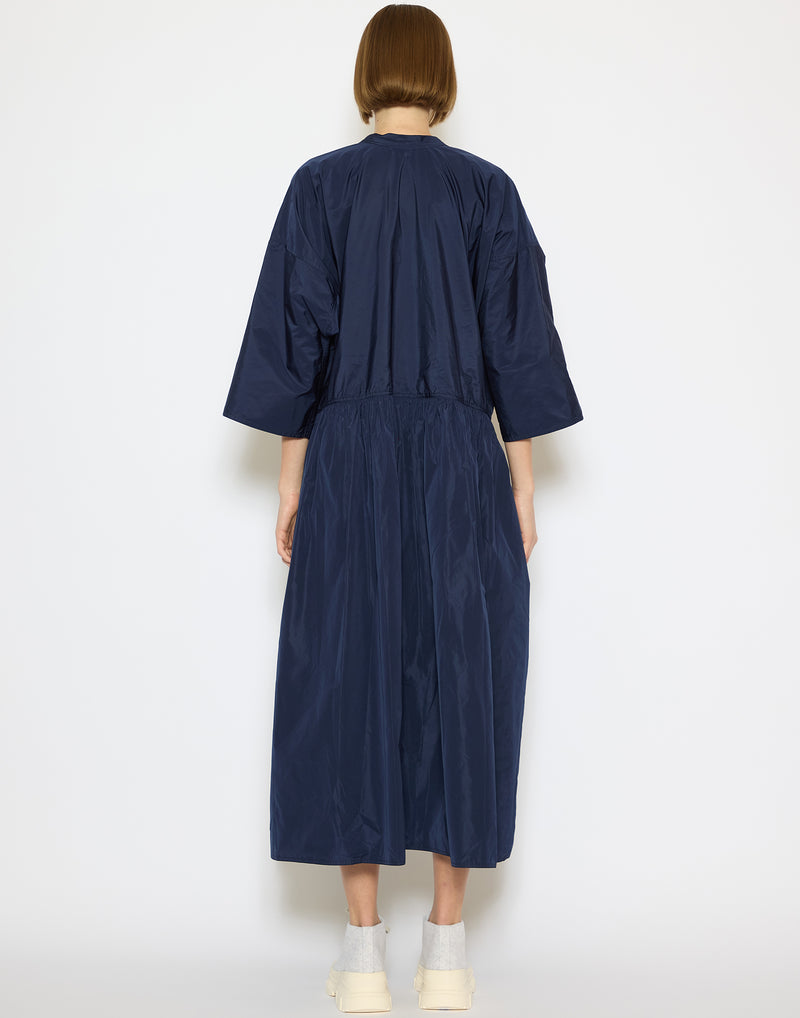 Touareg Blue Taffeta Dropped Waist Delos Dress