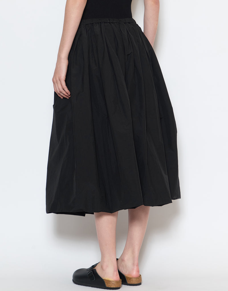 Black Cotton Blend Klic Balloon Skirt