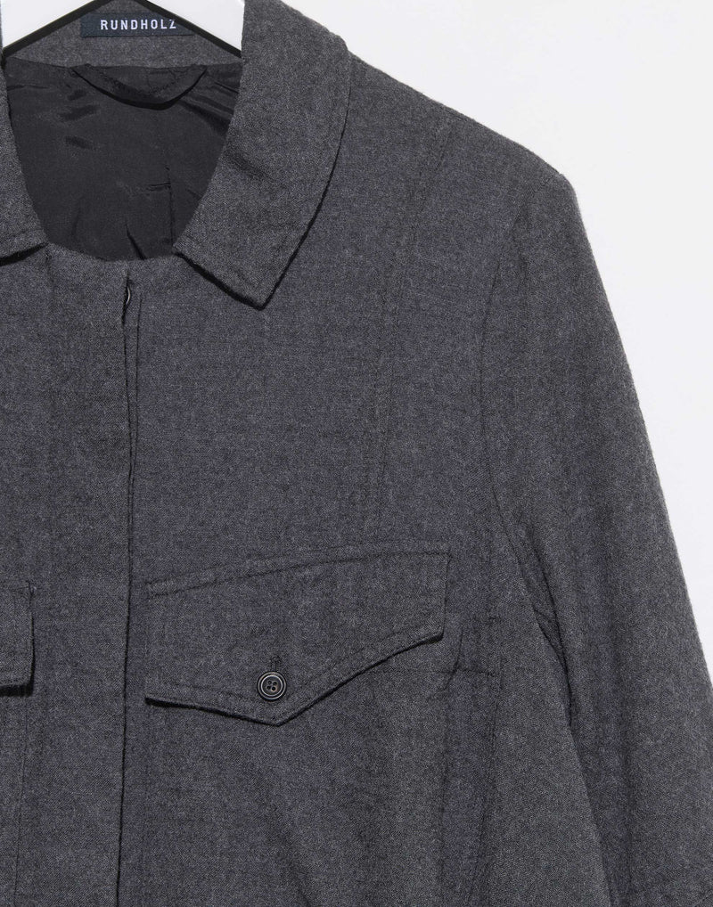 Slate Grey Wool & Cotton Coat