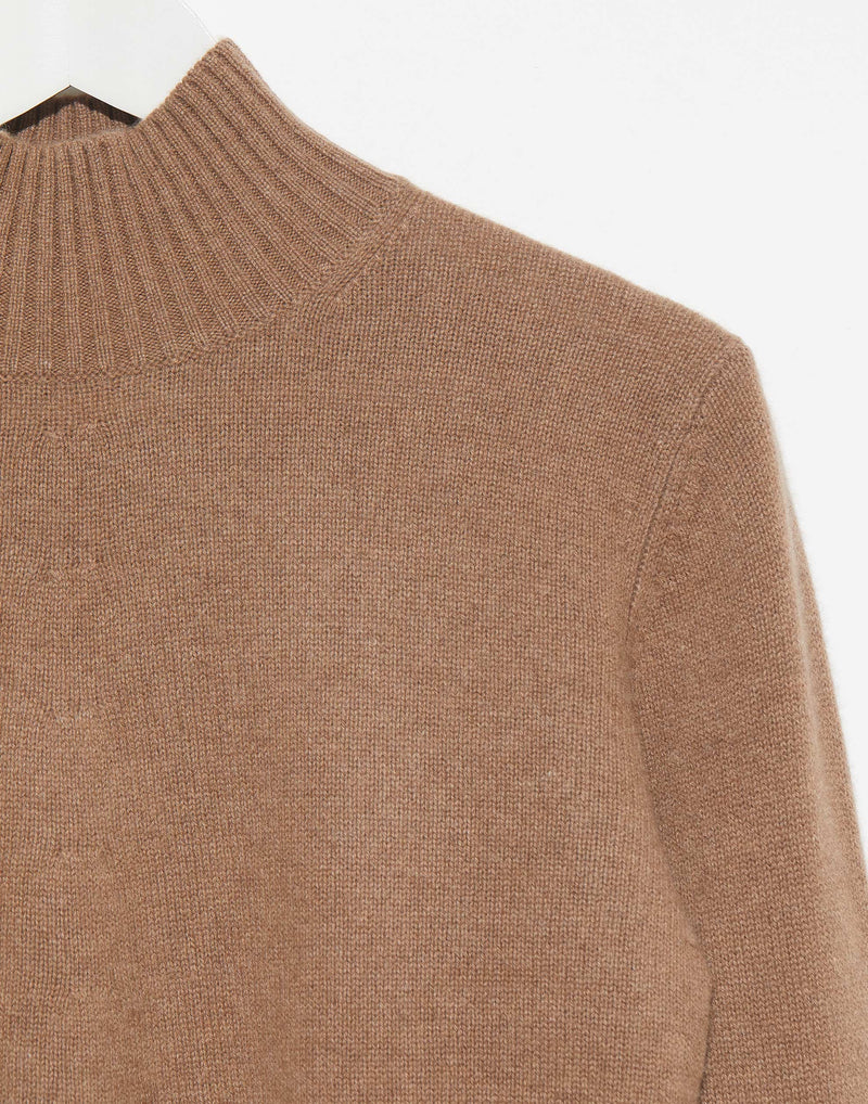 Whisky Cashmere Mock Neck Pullover