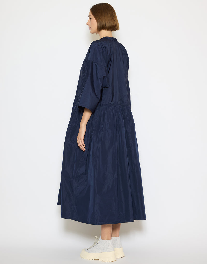 Touareg Blue Taffeta Dropped Waist Delos Dress