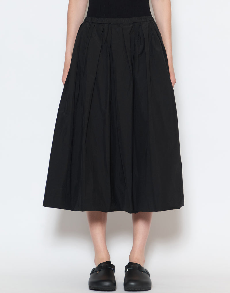 Black Cotton Blend Klic Balloon Skirt