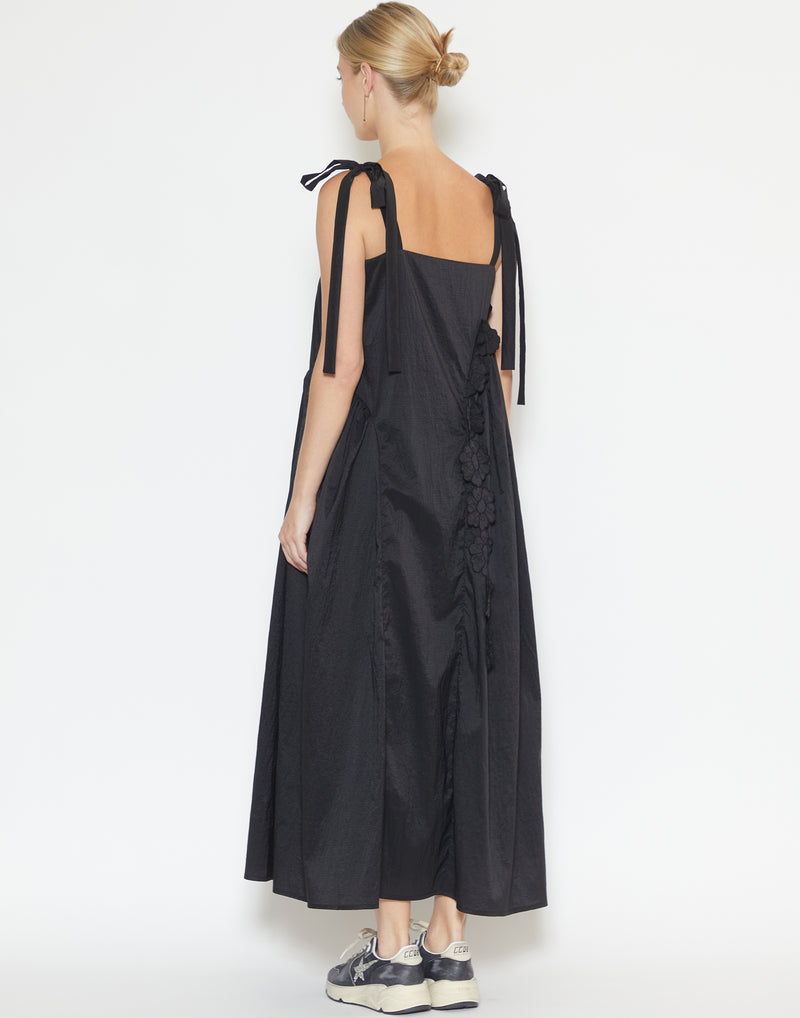 Black Ripstop Nylon Oaklyn Dress