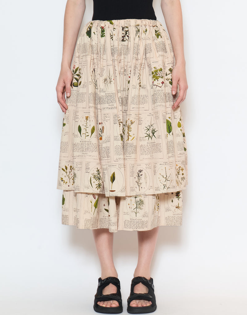 Winter Herbarium Cotton Layered Skirt