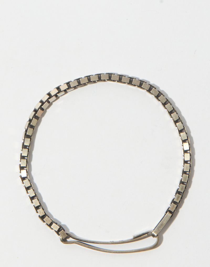 Silver Box Chain Snap Link Bracelet