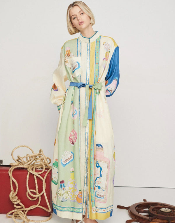 Printed Linen Elixir Shirtdress