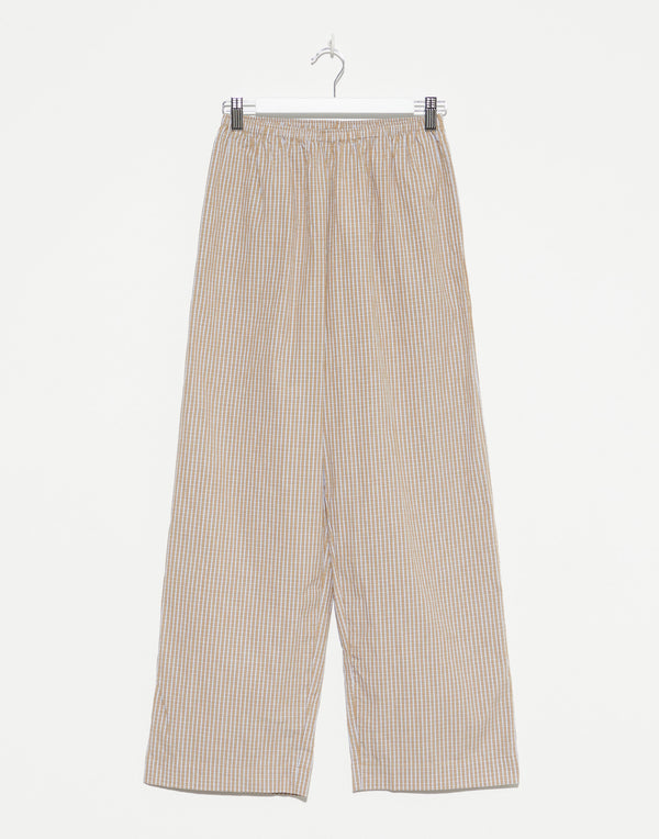 Desert Check Cotton Poplin Ease Trousers