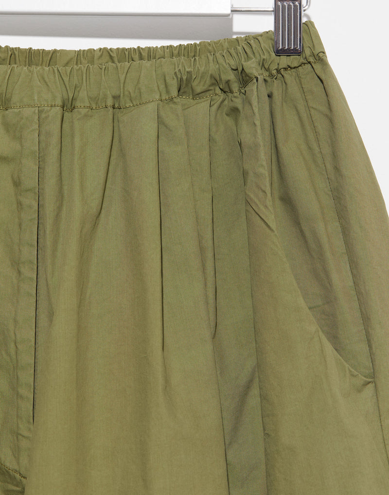 Army Green Cotton Oversize Dandy Pants