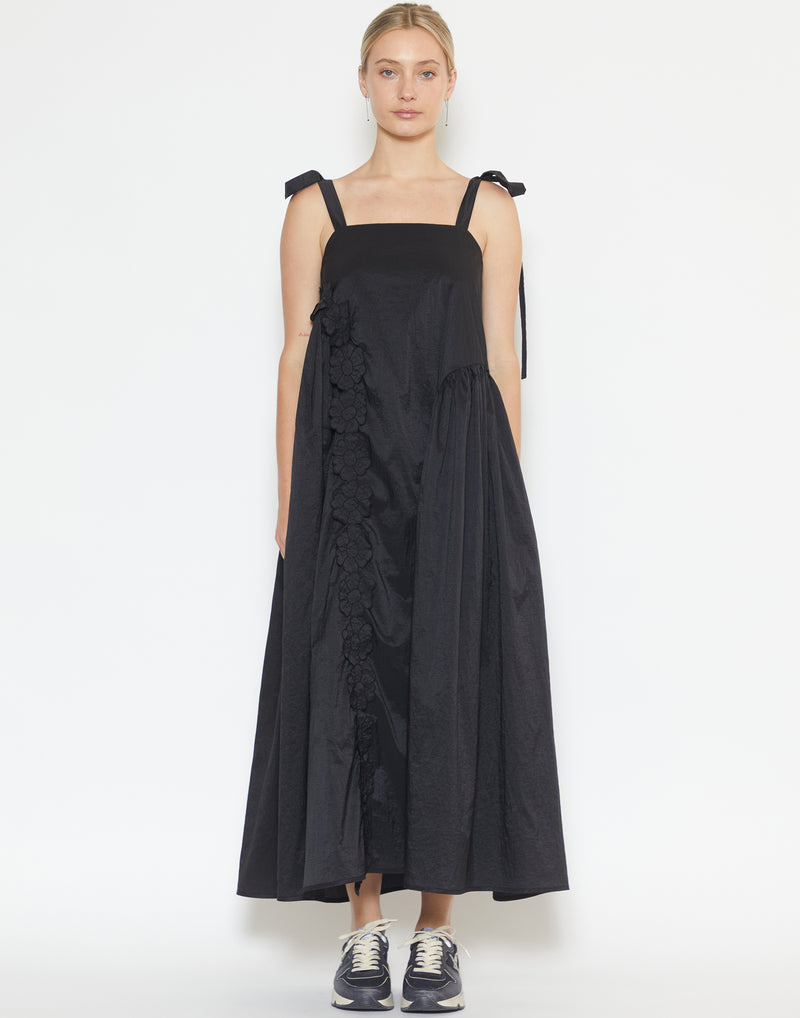 Black Ripstop Nylon Oaklyn Dress