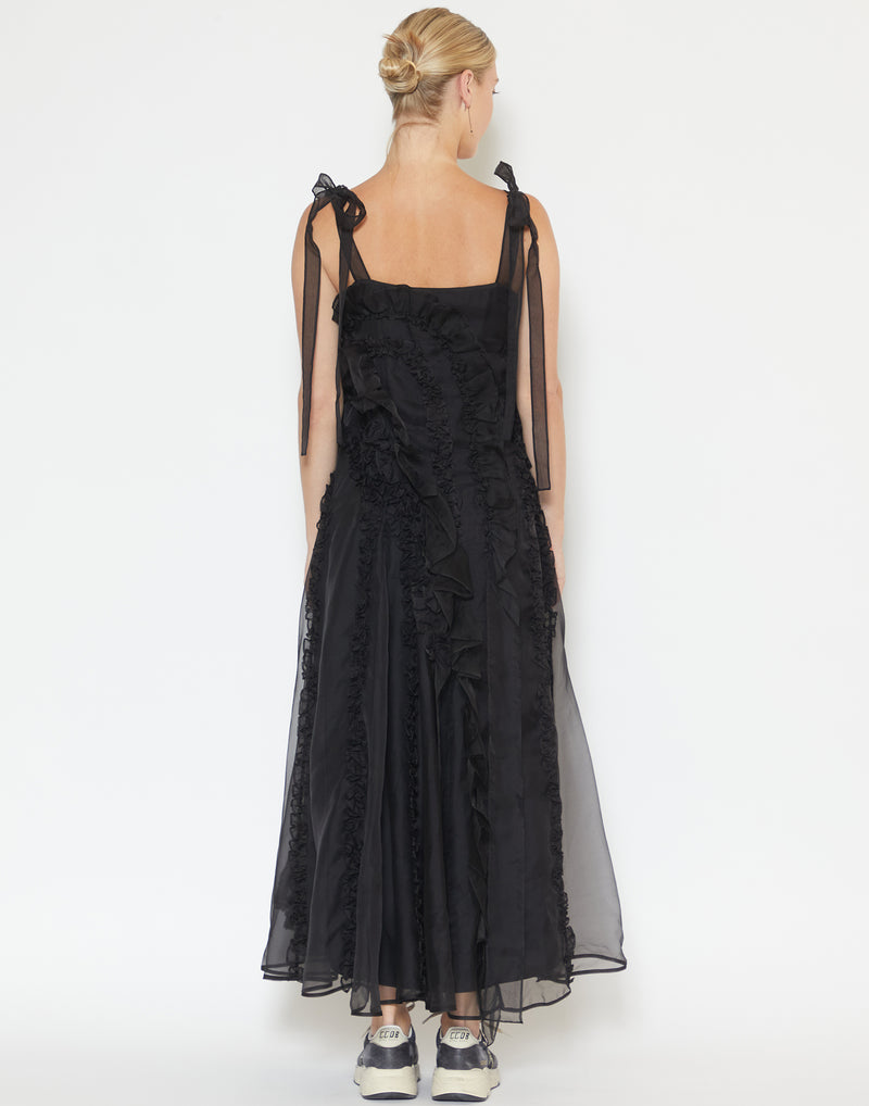 Black Silk Organza Otis Dress