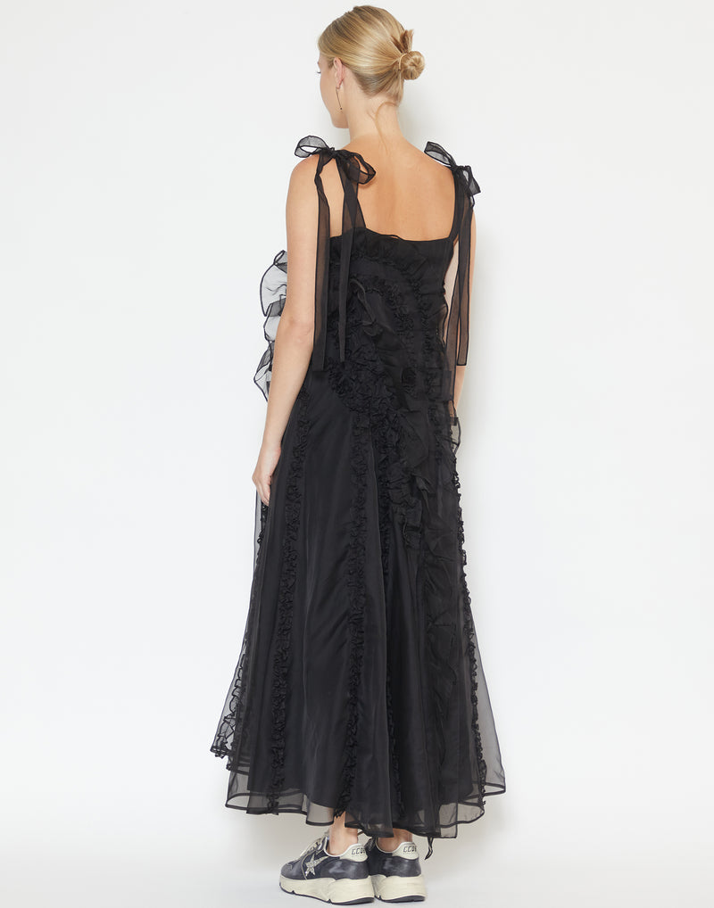 Black Silk Organza Otis Dress