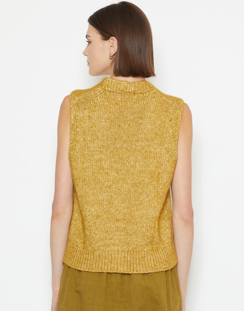 Dijon Yellow Cotton & Alpaca Vest