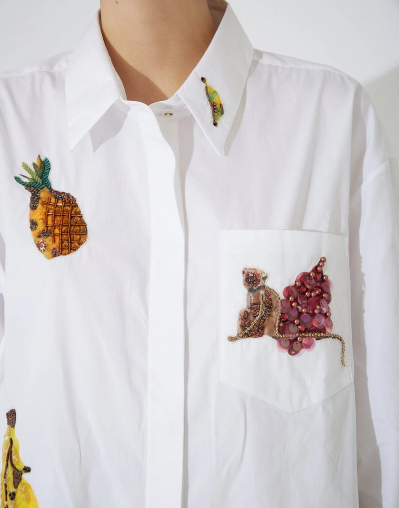 Embroidered Cotton Diamond Dancer Shirt