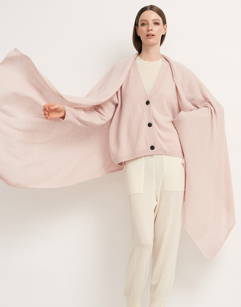 Pink Cashmere Oversized Travel Wrap