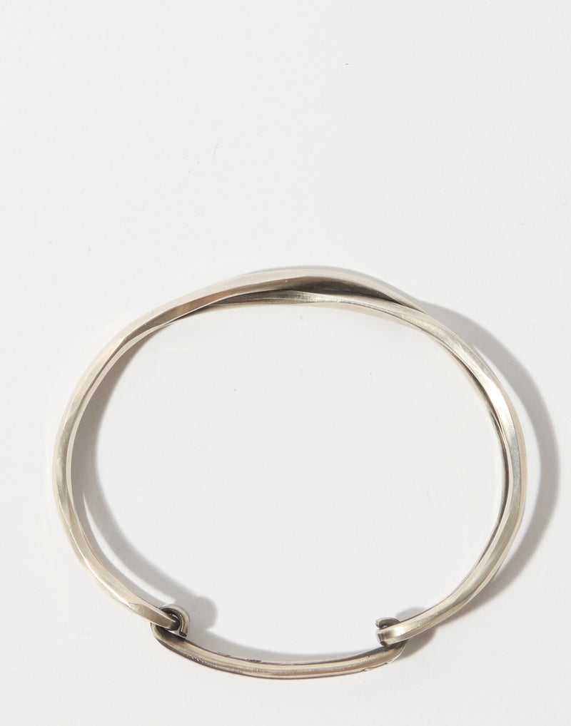 Silver Crossed Bangle