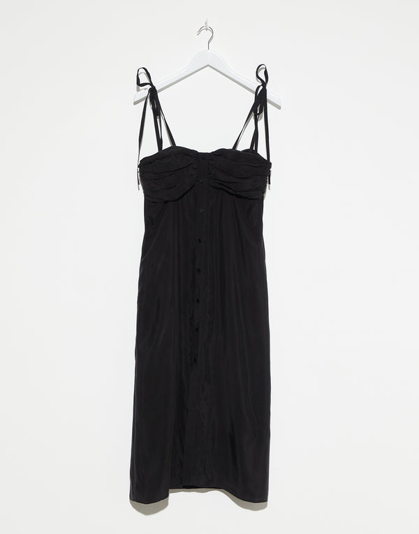 Black Washed Cupro Seratao Cami Dress