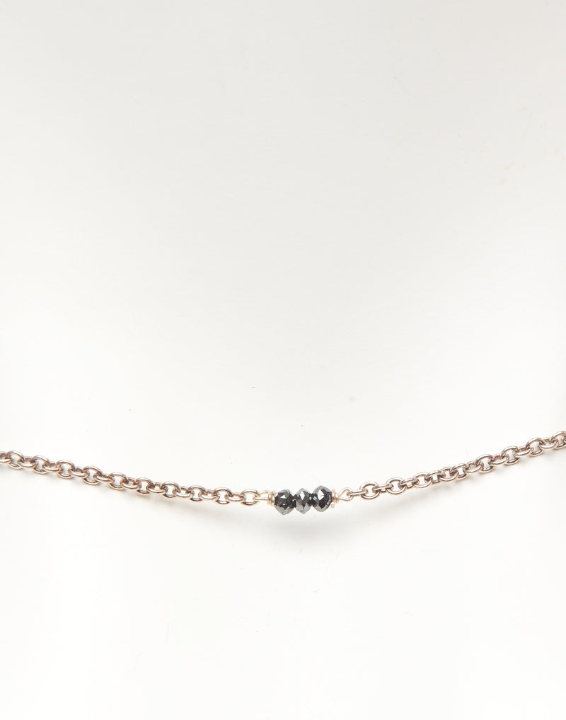 Silver & Black Diamond Necklace