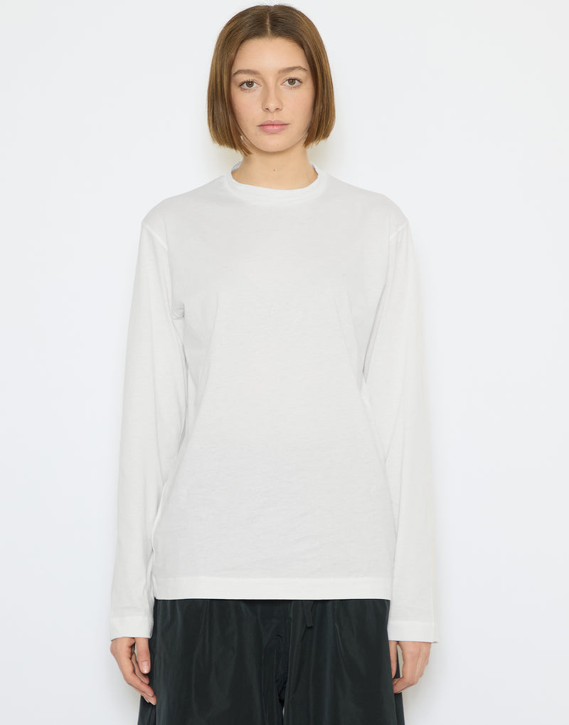 Off White Cotton Long Sleeve Thrill T-Shirt