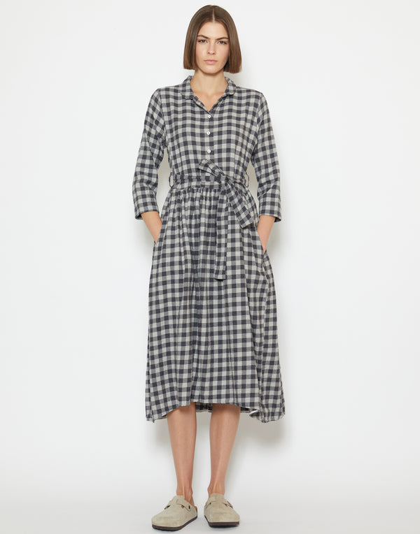 Grey Check Cotton Daila Dress