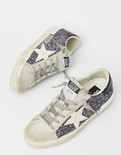 Anthracite Glitter Superstar Sneakers