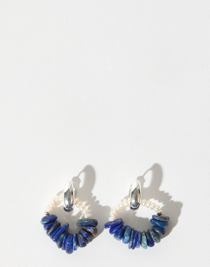 Lapis Lazuli & Silver Cora Earrings