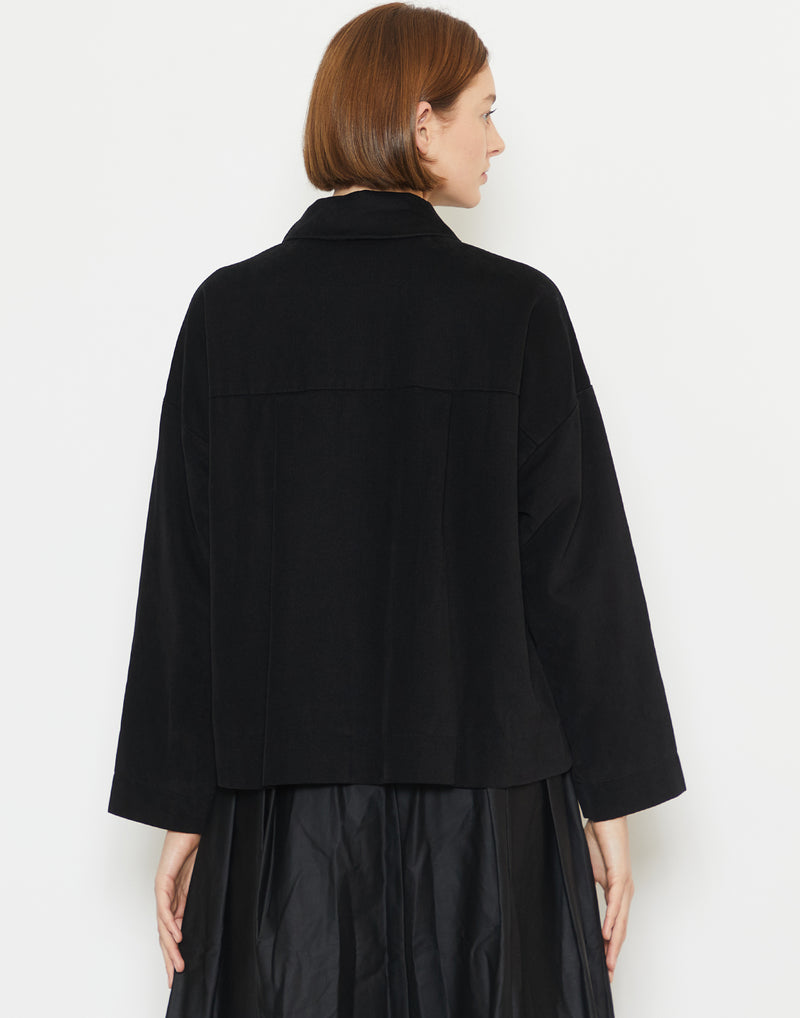 Black Cotton Blend Juliette Jacket