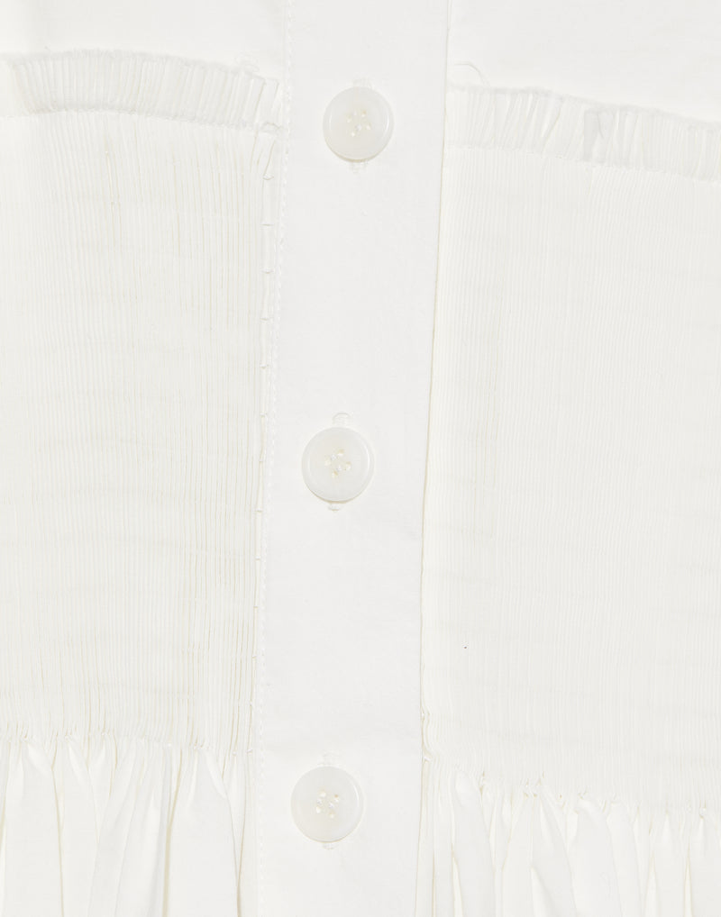 White Cotton Poplin Nuvem Dress