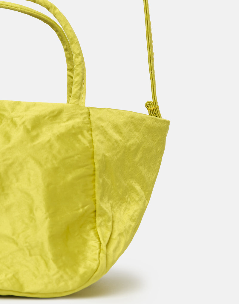 Small Lemon Satin & Metallic Foil Vicky Bag