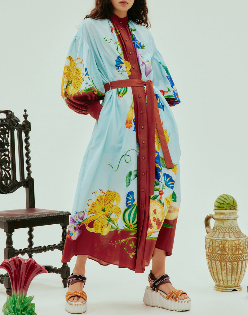 Cotton & Silk Dahlia Shirt Dress