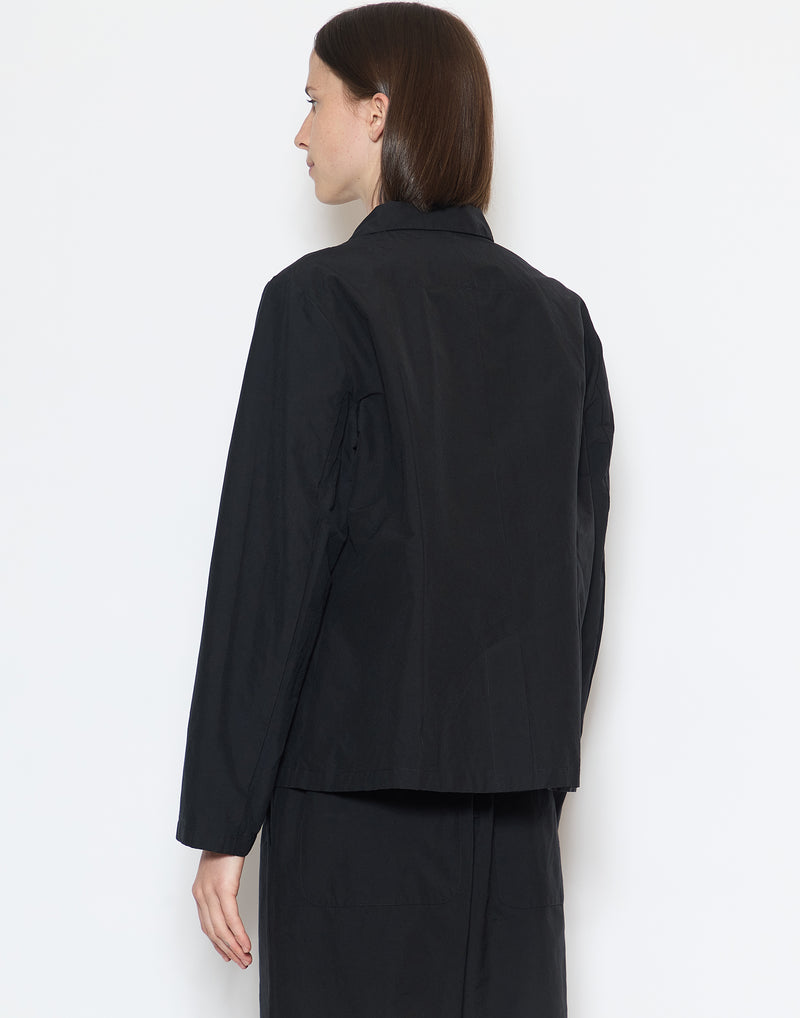 Black Cotton Blend Ronic Jacket