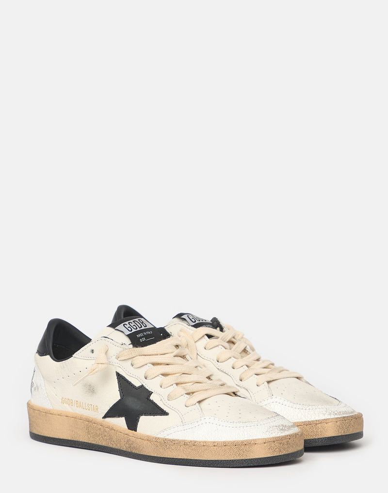 White & Black Ball Star Sneakers