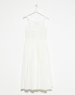 White Cotton Poplin Nuvem Dress