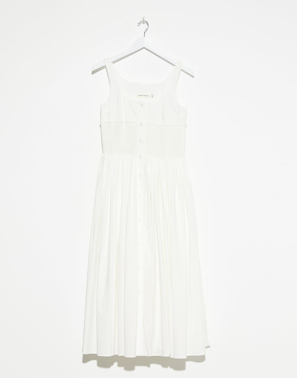 White Cotton Poplin Nuvem Dress