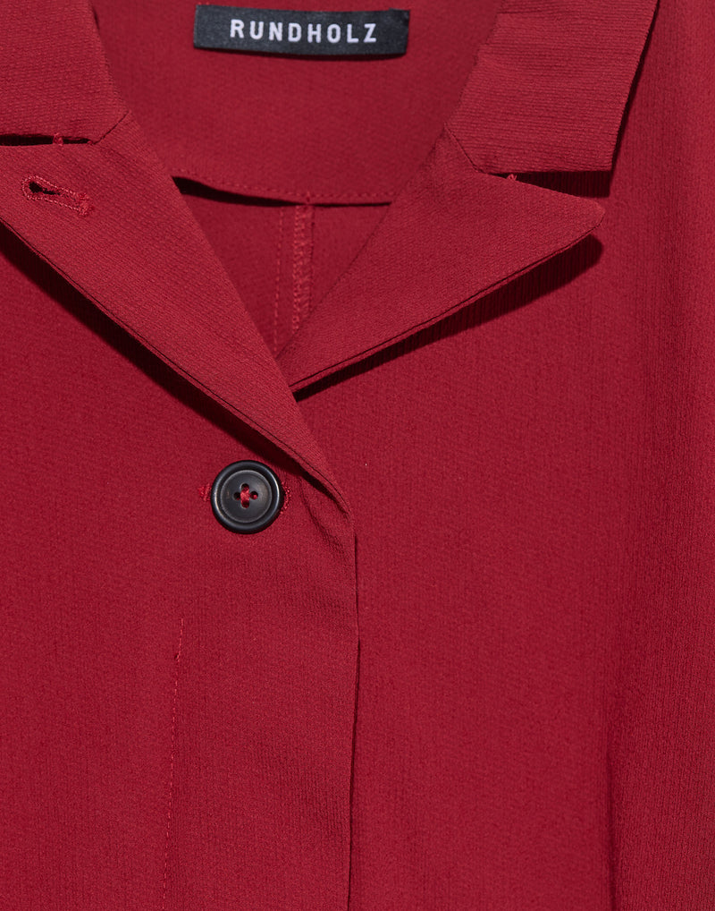 Red Viscose & Wool Blend Stretch Jacket