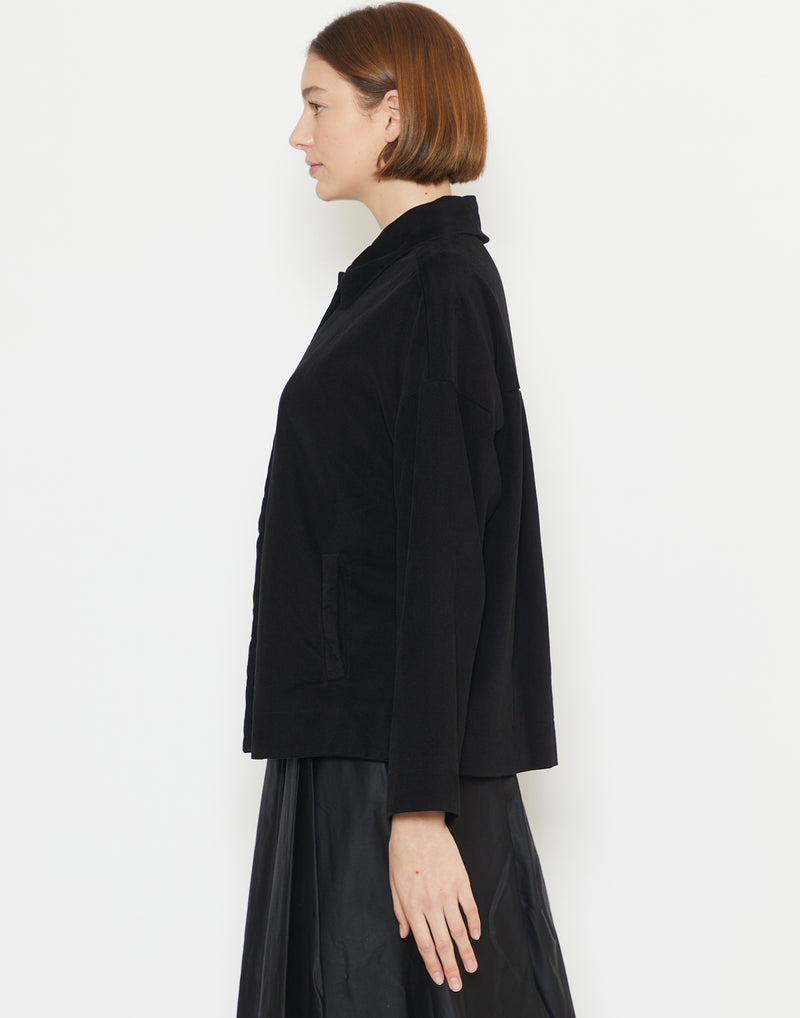 Black Cotton Blend Juliette Jacket