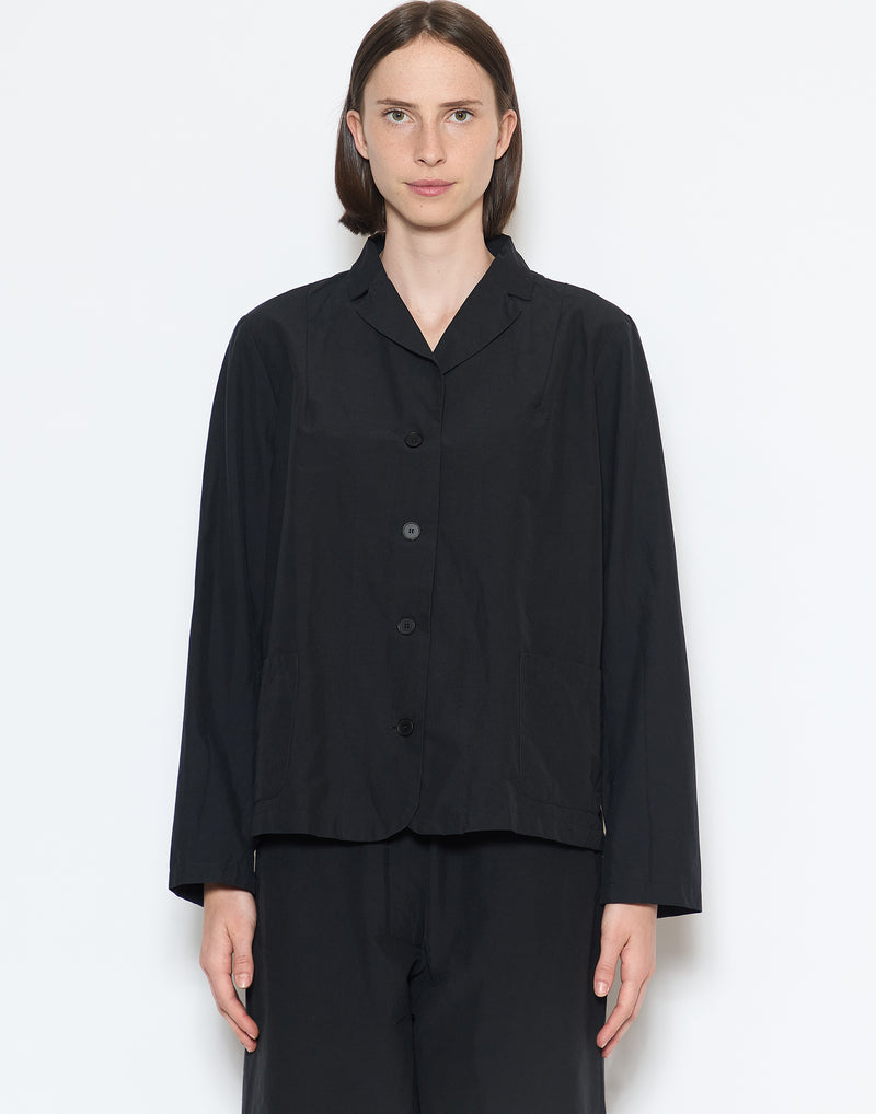 Black Cotton Blend Ronic Jacket