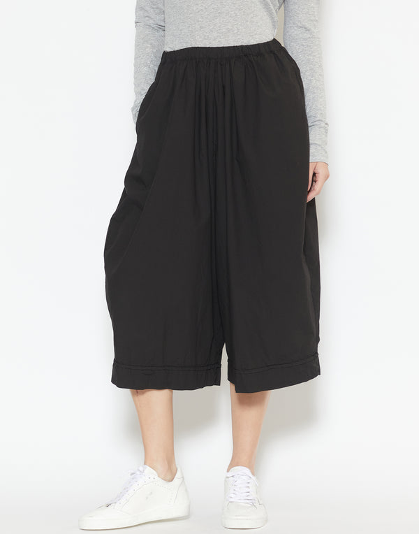 Black Cotton Oversized Culottes