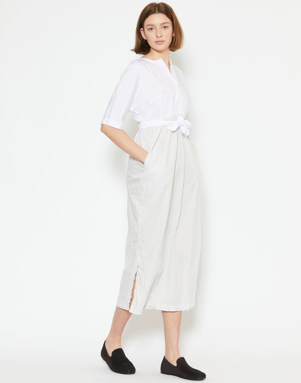 White & Natural Cotton Meta Nido Lavato Dress