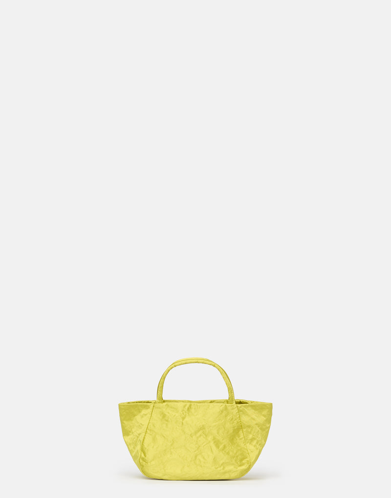 Small Lemon Satin & Metallic Foil Vicky Bag