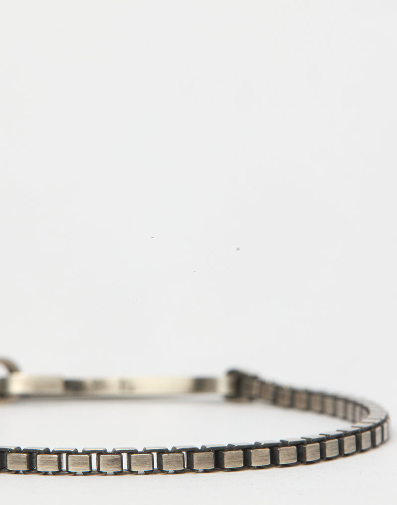 Silver Fine Box Chain Snap Link Bracelet