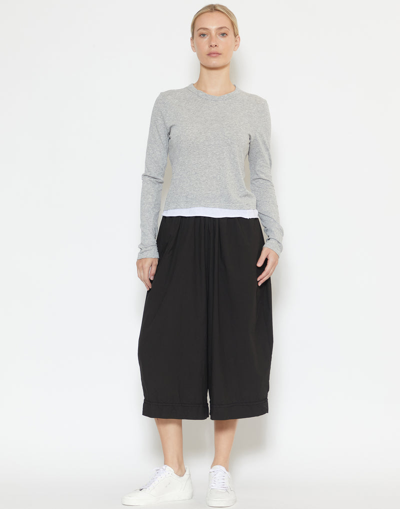 Black Cotton Oversized Culottes