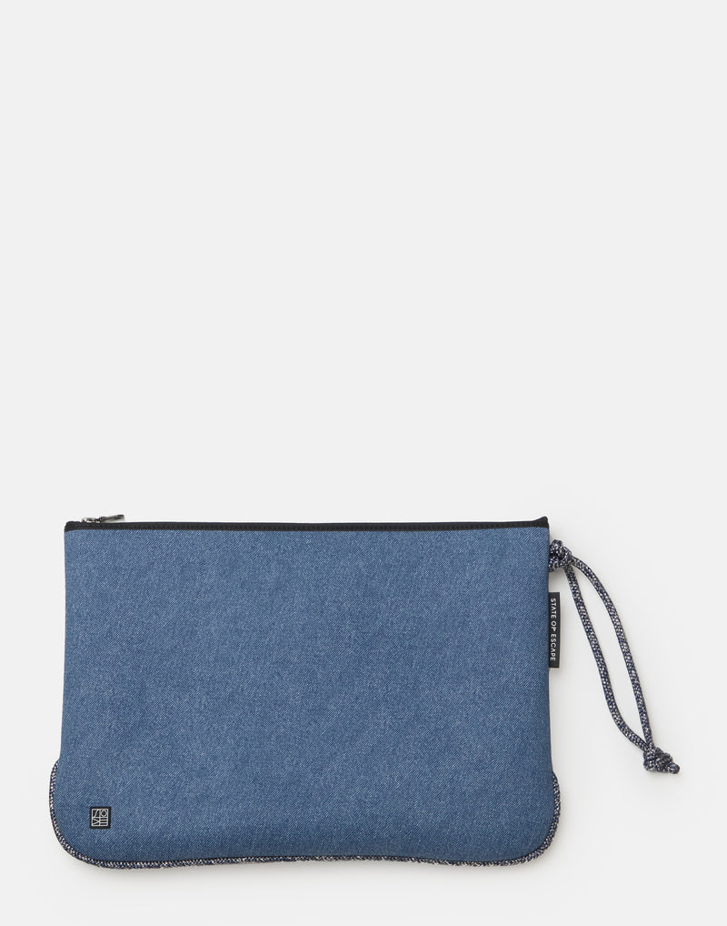 Fade Denim Everyday Large Flat Pouch