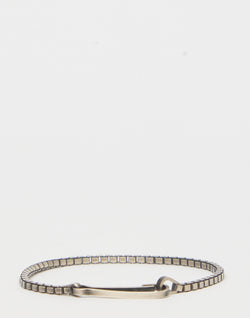 Silver Fine Box Chain Snap Link Bracelet