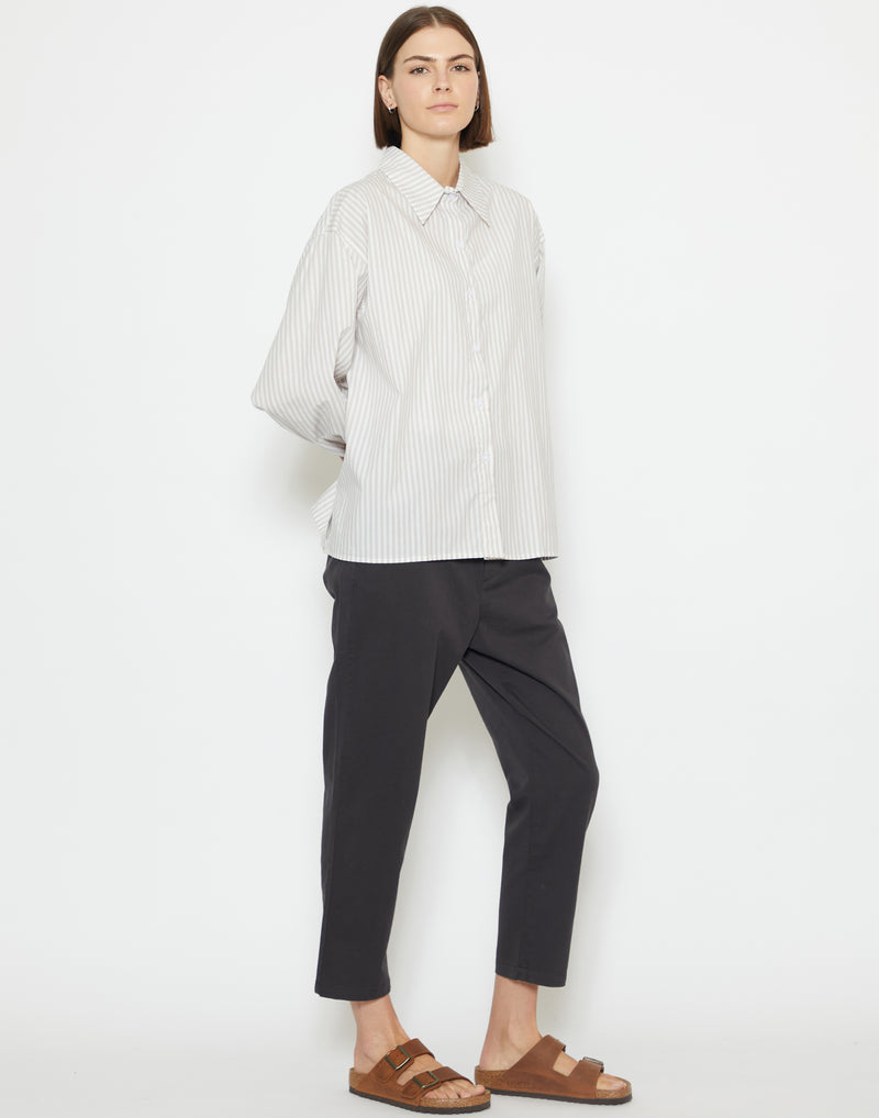 Soft Black Cotton Gabi Trousers