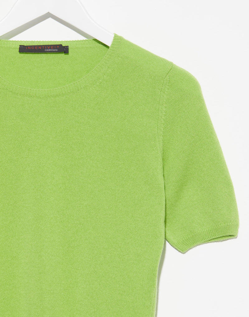 Lime Cashmere Short Sleeve Valenti Top