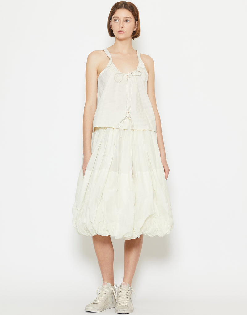 Off White Cotton Balloon Skirt